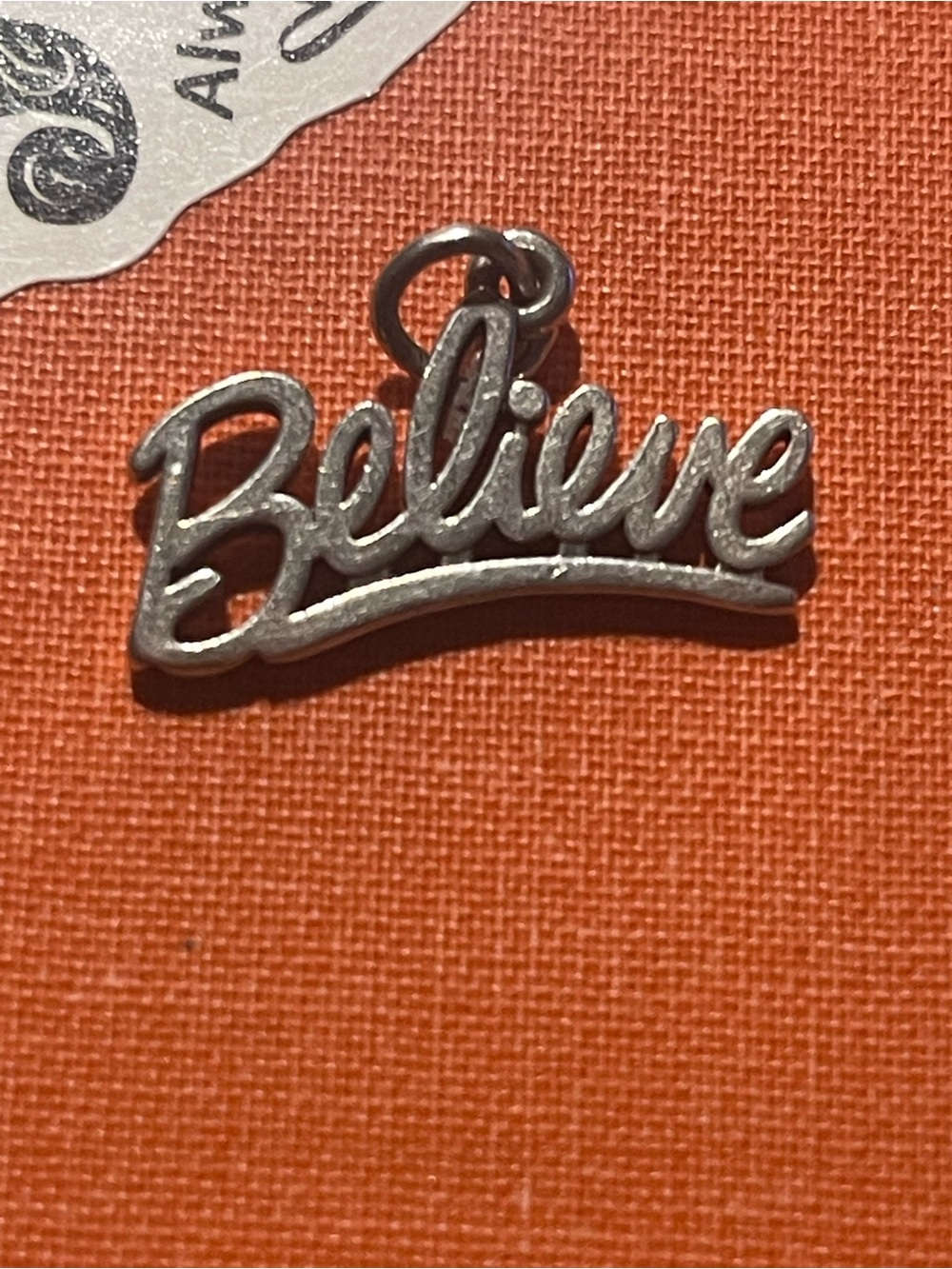 James Avery 'Believe' Script Charm in Silver Tone